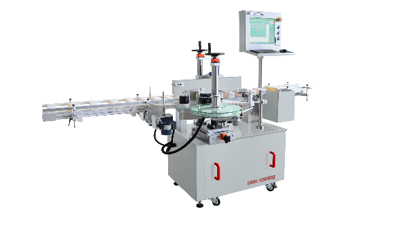 塑料盒平麵雙標頭貼（tiē）標機